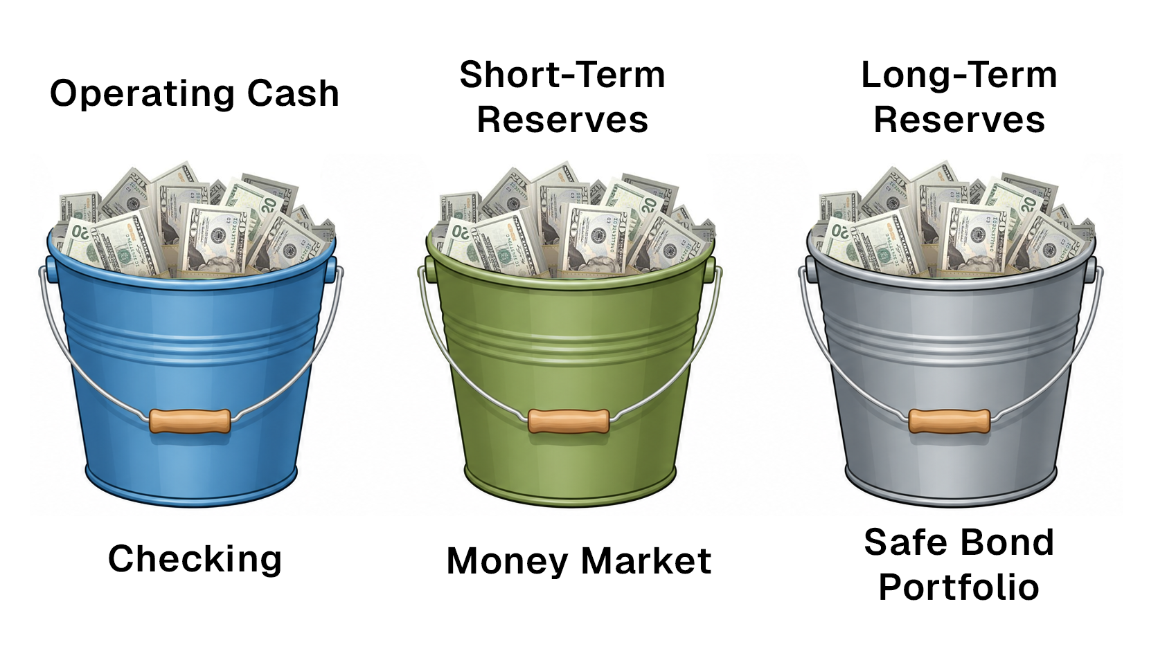 Sorting startup cash into buckets by time horizon